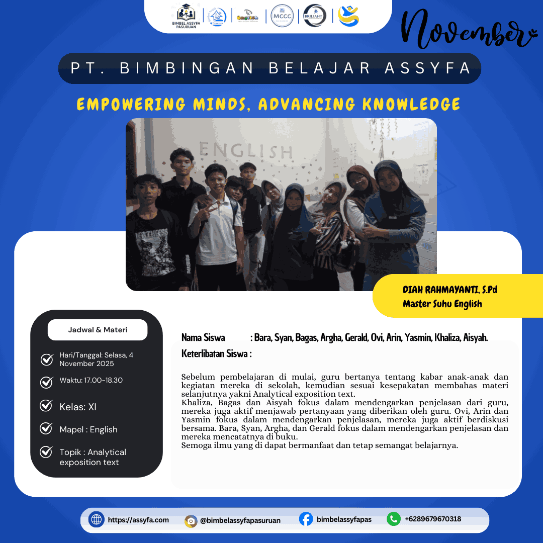 Guru membimbing siswa personal