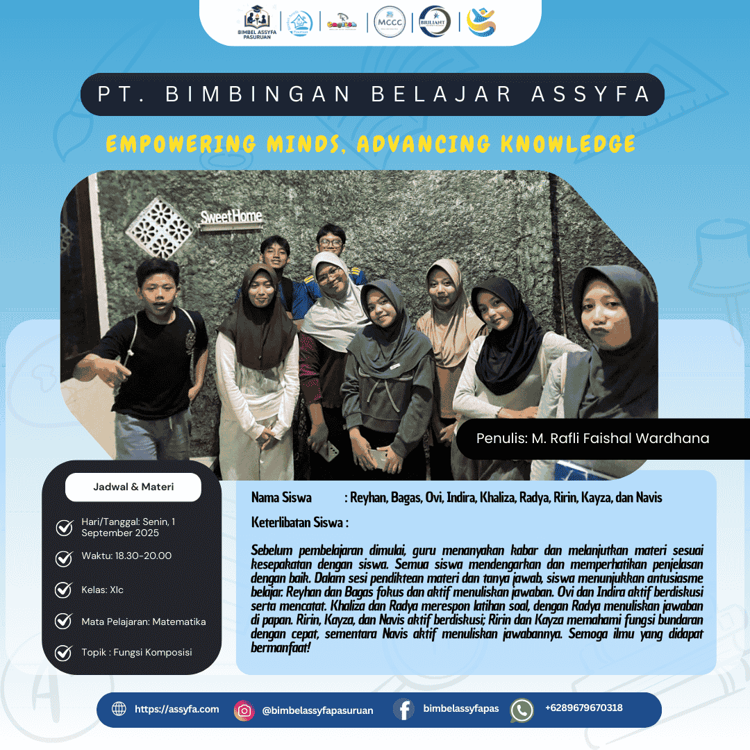 Kolaborasi dan Analisis Mendalam: Siswa Kelas XI C Bimbel Assyfa Menaklukkan Fungsi Komposisi