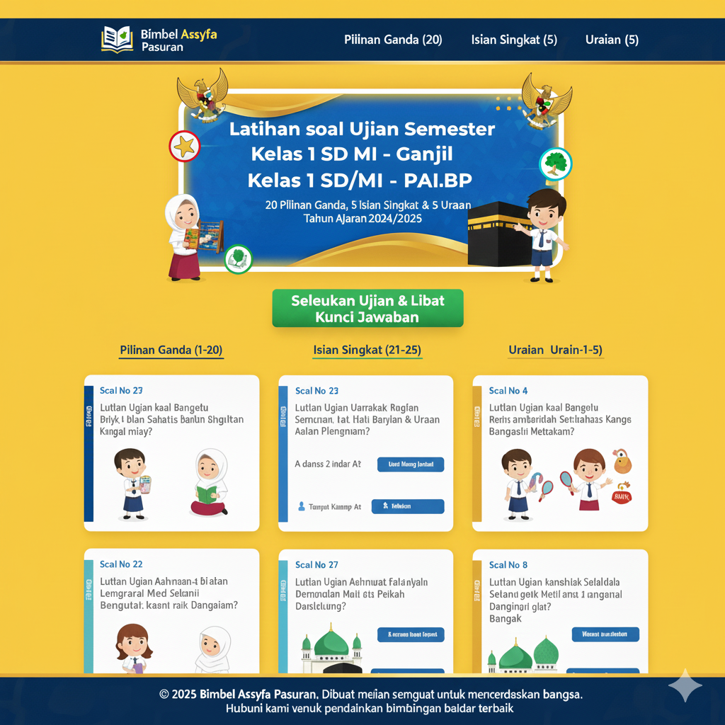 Latihan Sumatif Akhir Semester PAI/BP Kelas I