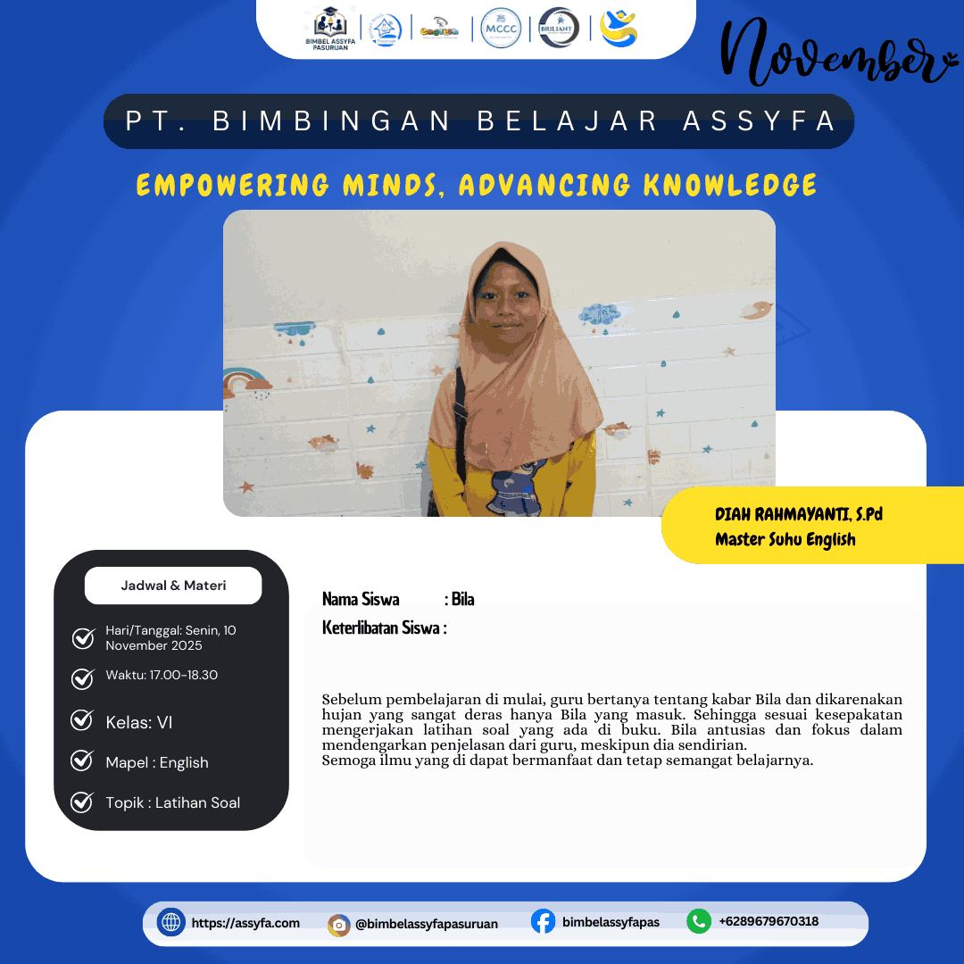 Siswa menunjukkan hasil pekerjaan