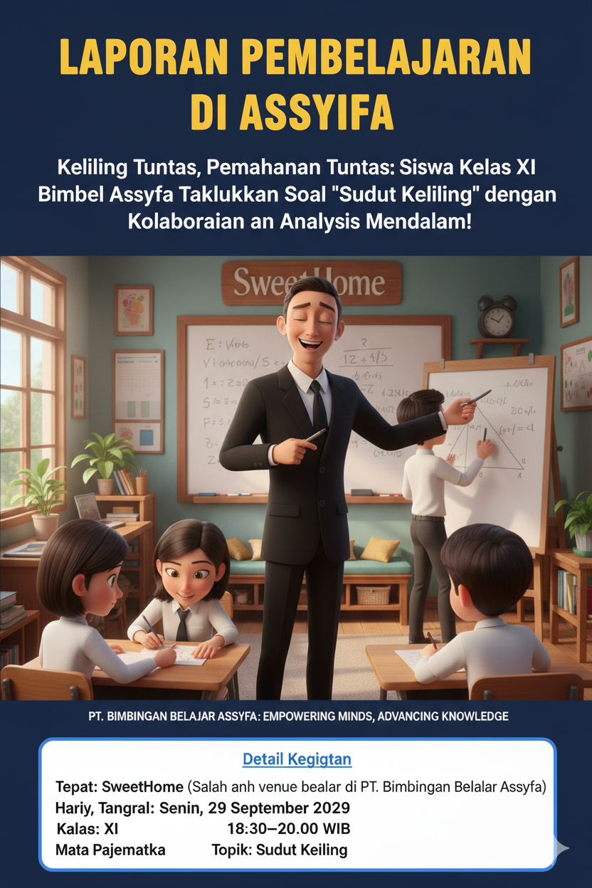 Keliling Tuntas, Pemahaman Tuntas: Siswa Kelas XI Bimbel Assyfa Taklukkan Soal 'Sudut Keliling' dengan Kolaborasi dan Analisis Mendalam!